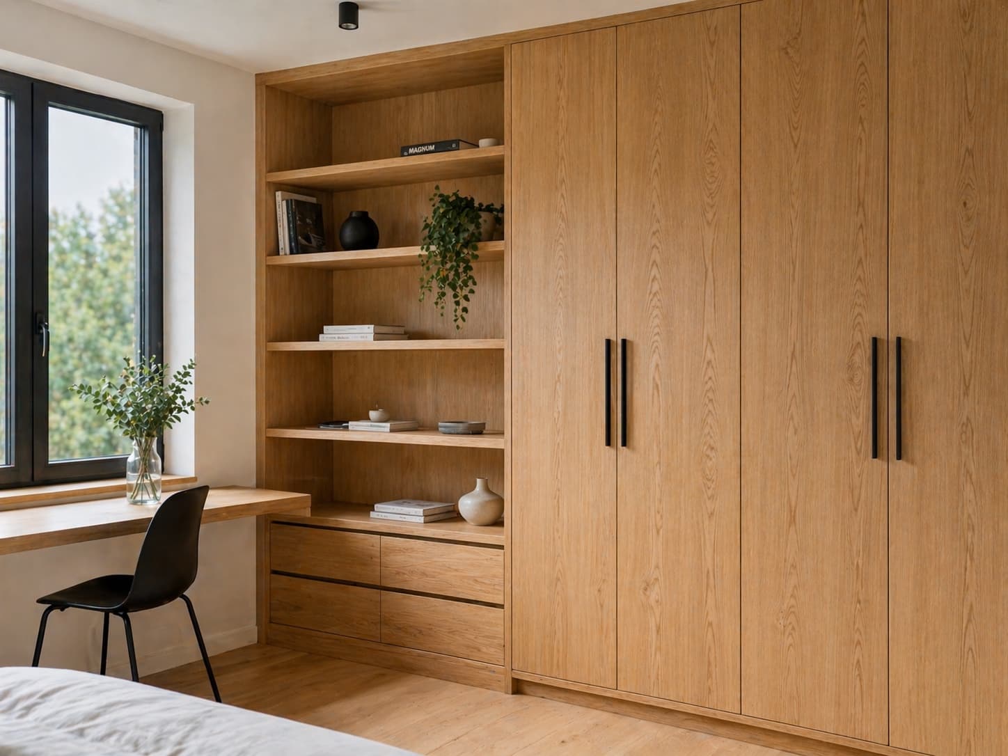 Dressing et bibliothèque sur mesure dans une maison luxembourgeoise